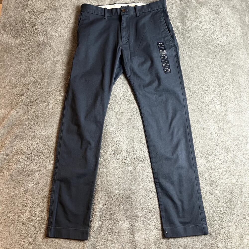 J Crew Flex Slim Fit Stretch Chino Pants Mens 30 x 32 Grey Office NWT
